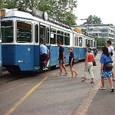 パーティ会場まで路面電車で移動